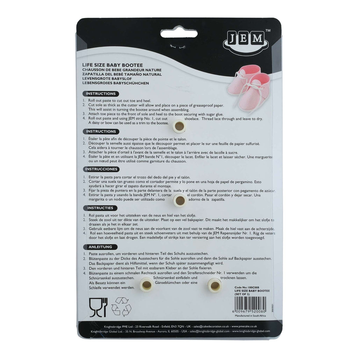 Life Size Baby Bootee Cutters Set Of 3