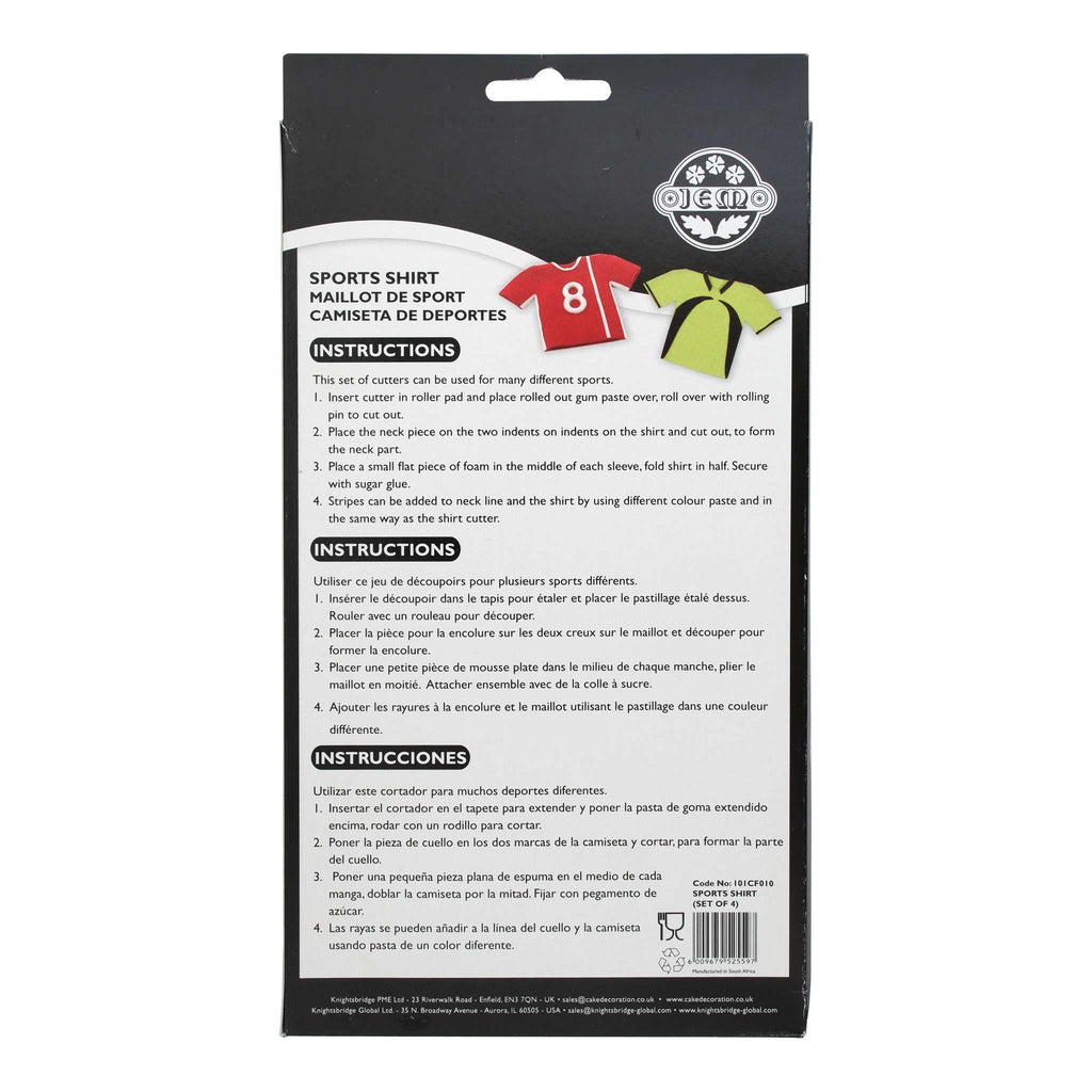 Découpoirs Fantaisie JEM - Maillot de Sport, Ensemble de 4