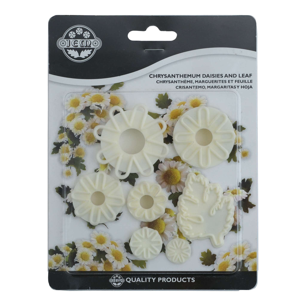 JEM Blumen Ausstechformen - Chrysanthemum Gänseblümchen und Blatt, Set aus 7