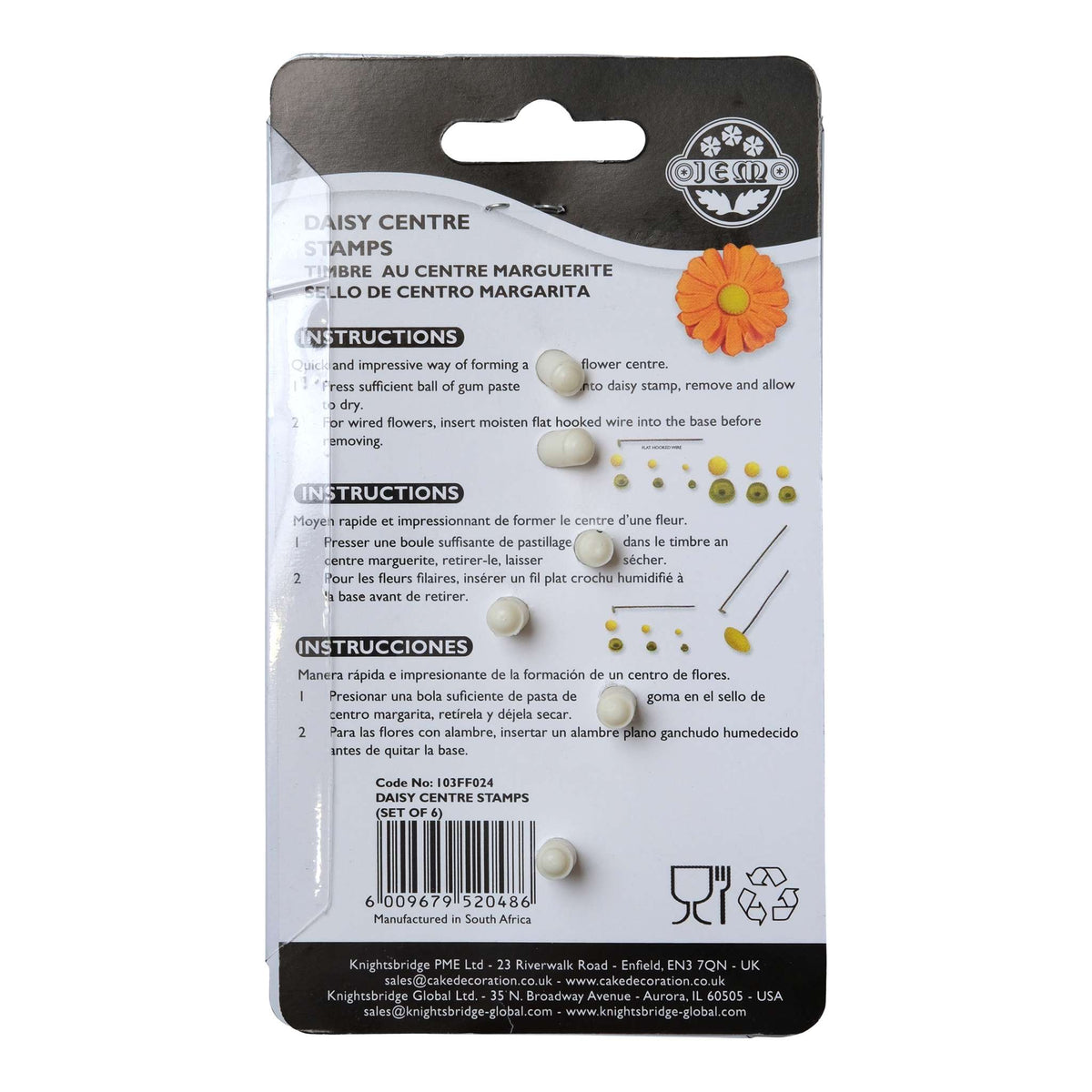 Daisy Centre Stamp Cutters Set Of 6