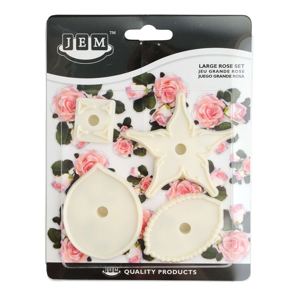 JEM Rosen Ausstecher - Große Rose, Set aus 4