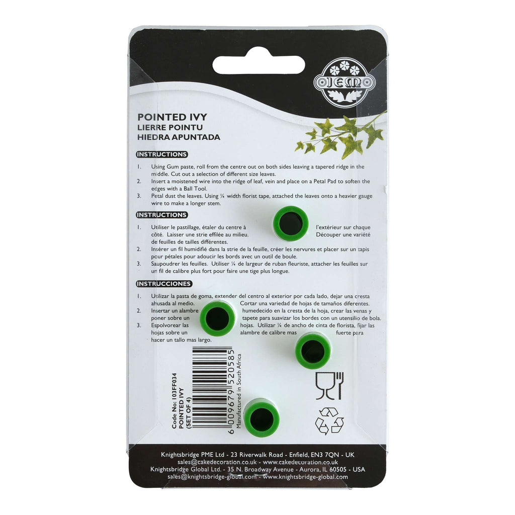 JEM Laub Ausstechformen - Spitze Efeu, Set aus 4