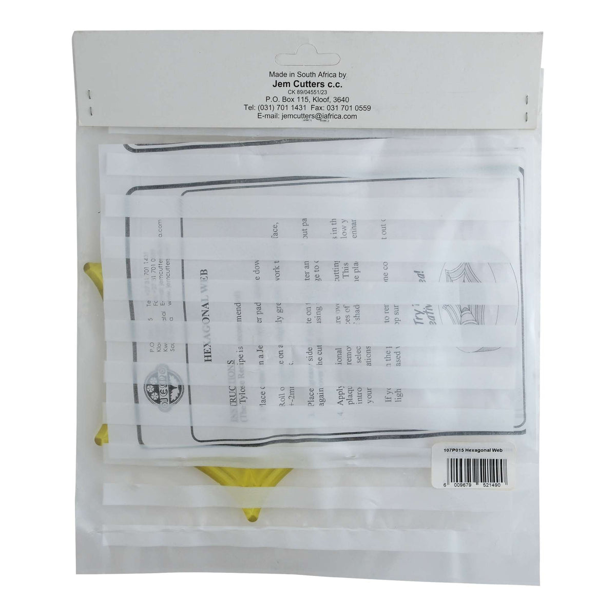 JEM Novelty & Plaque Sets - Hexagonal Web (165mm / 6,5 po)