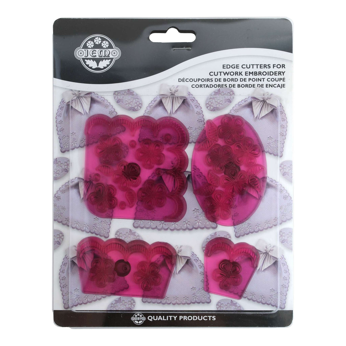 JEM Cortadores de Bordados, Set de 4 Piezas