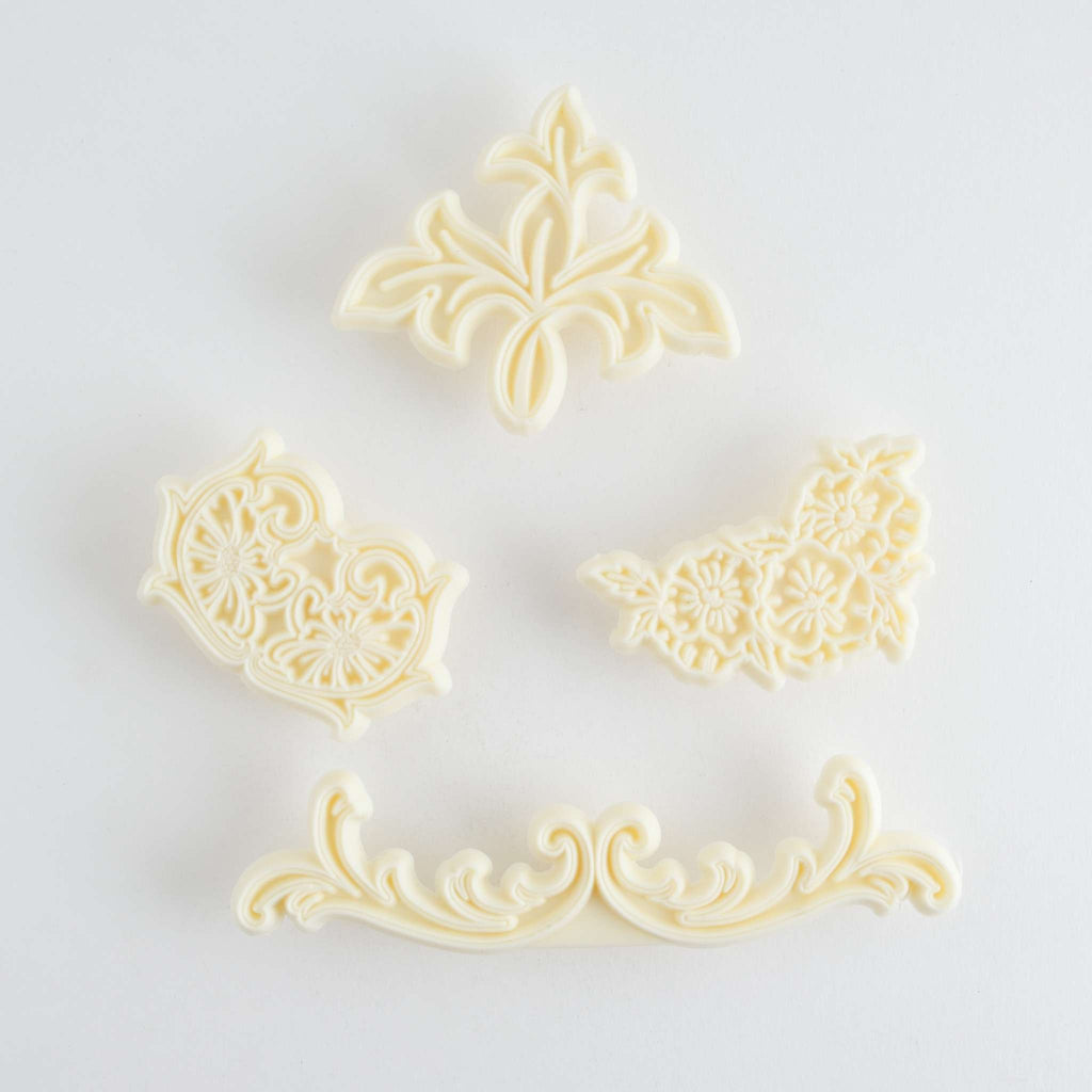JEM Borders Cutters - Ensemble Scrolls & Pansy, ensemble de 4