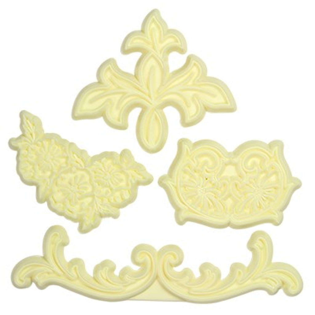JEM Borders Cutters - Ensemble Scrolls & Pansy, ensemble de 4