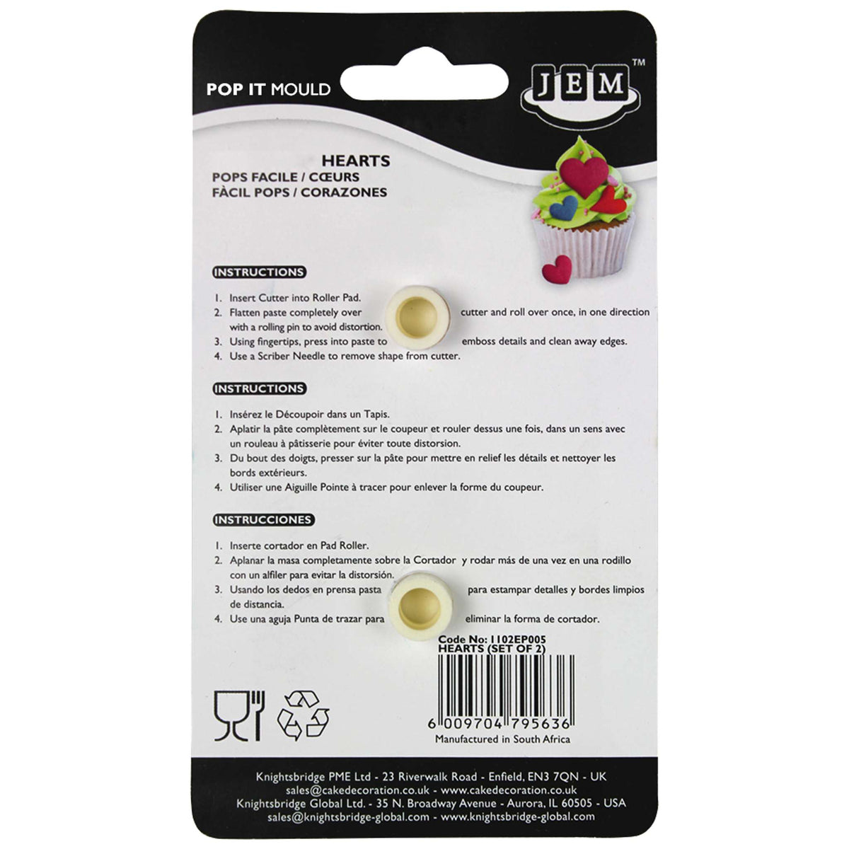Hearts Pop It Mould Set Of 2