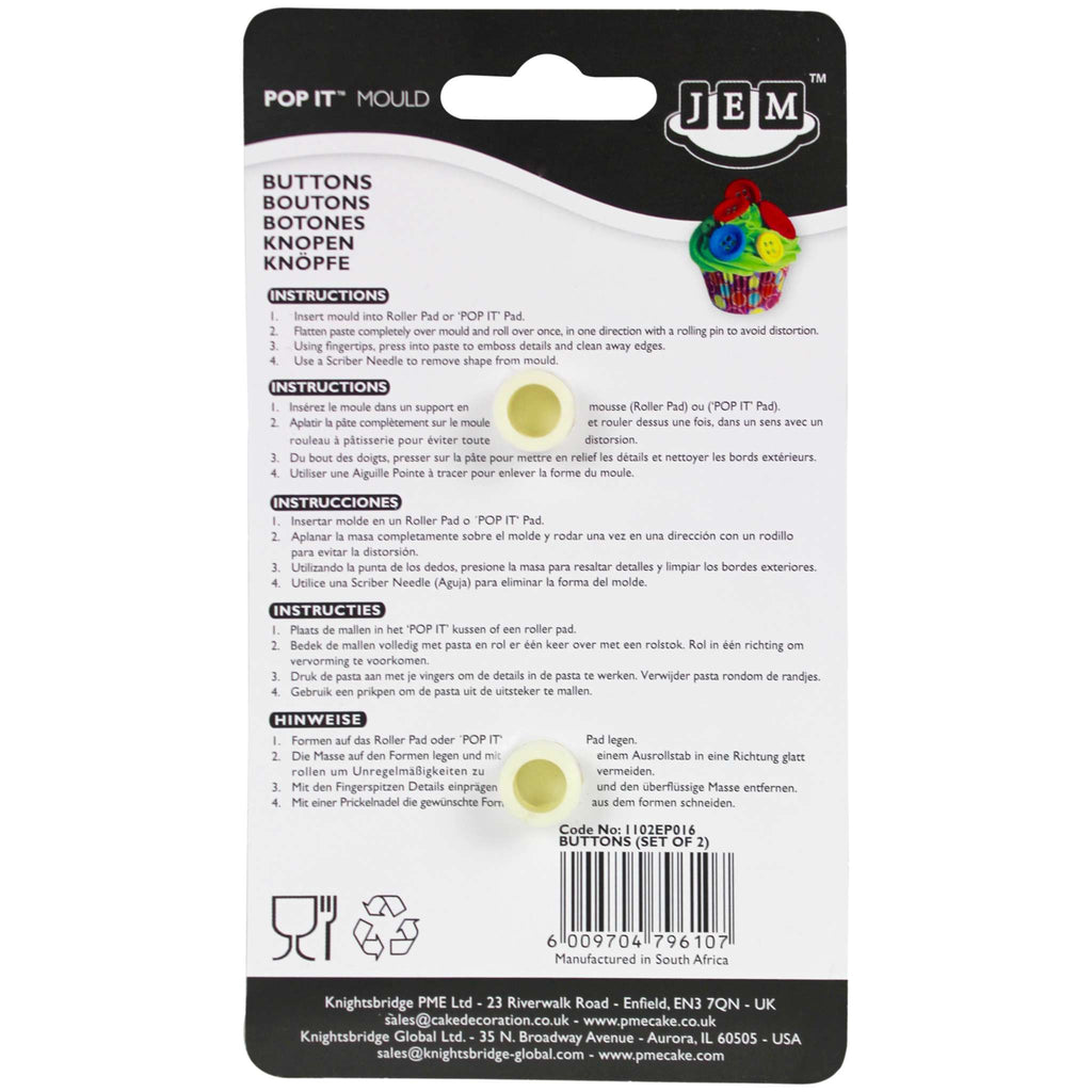 Buttons Pop It Mould Set Of 2