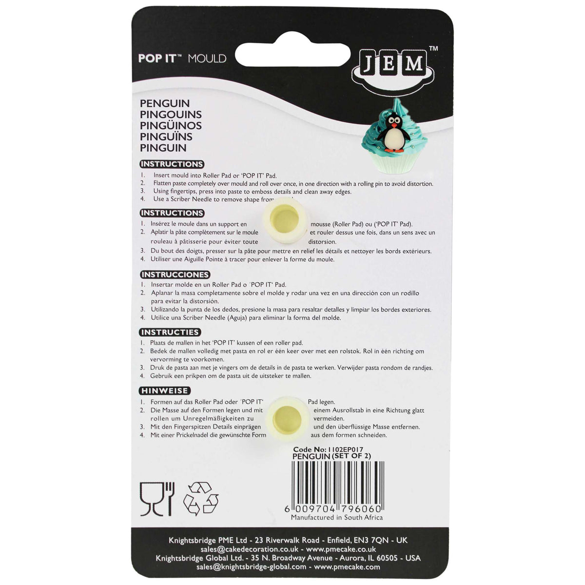 Penguin Pop It Mould Set Of 2