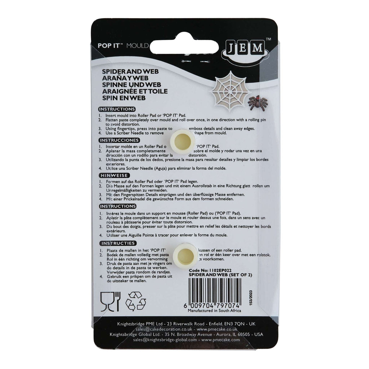Spider And Web Pop It Mould Set Of 2