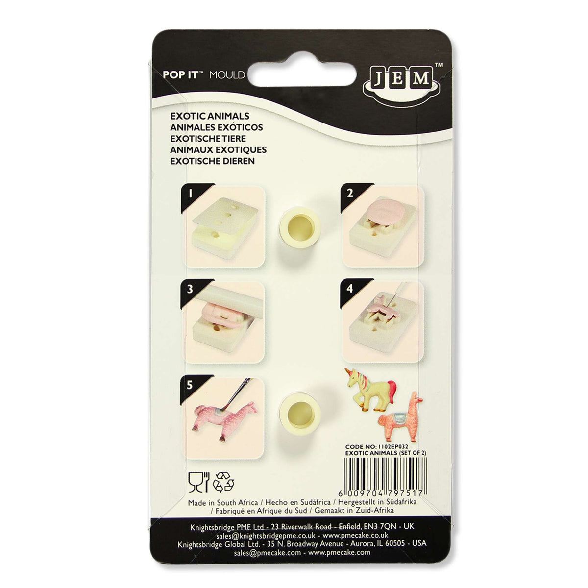 Exotic Animals Pop It Moulds Set Of 2