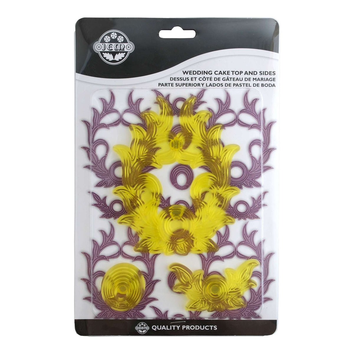 JEM Novelty Cutters - Ensemble de 3 pièces pour le dessus et les côtés d'un gâteau de mariage