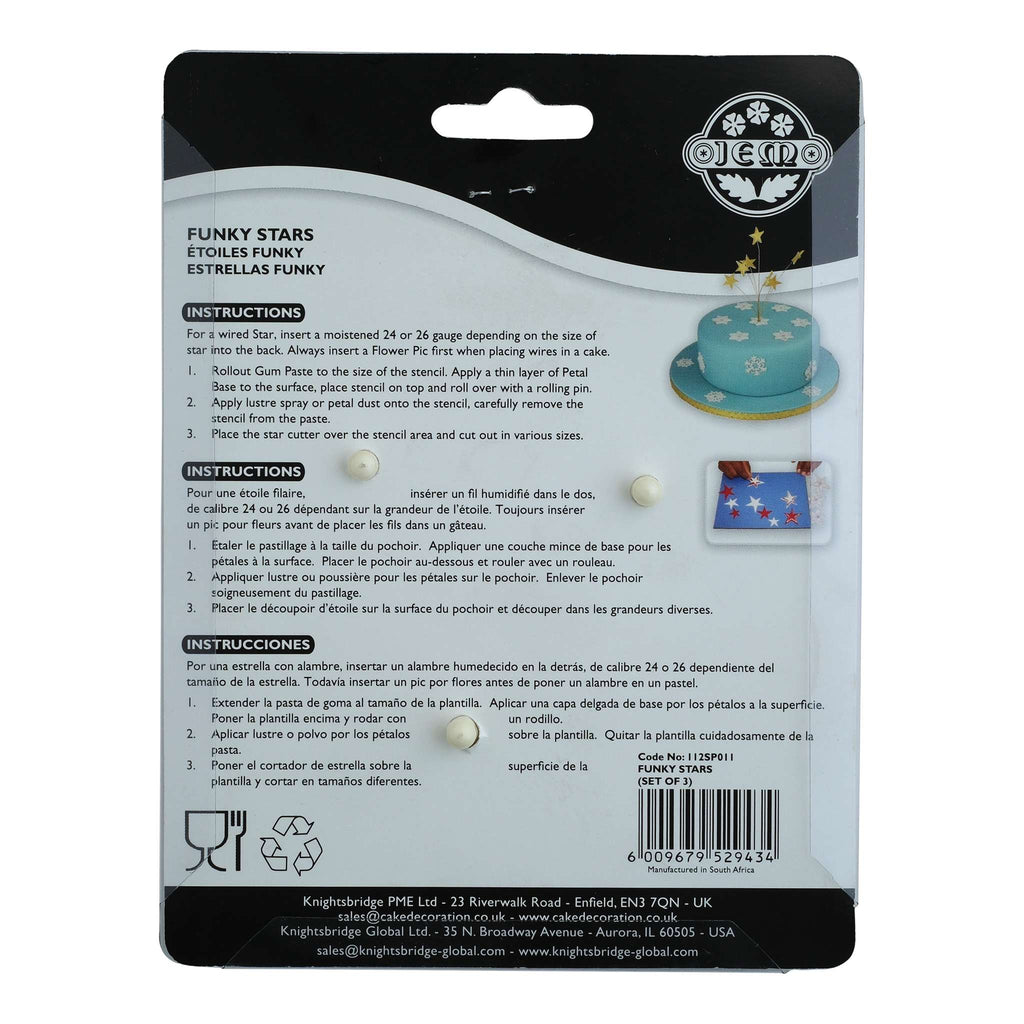 JEM Novelty Cutters - Funky Sterne, Set aus 3 Stück