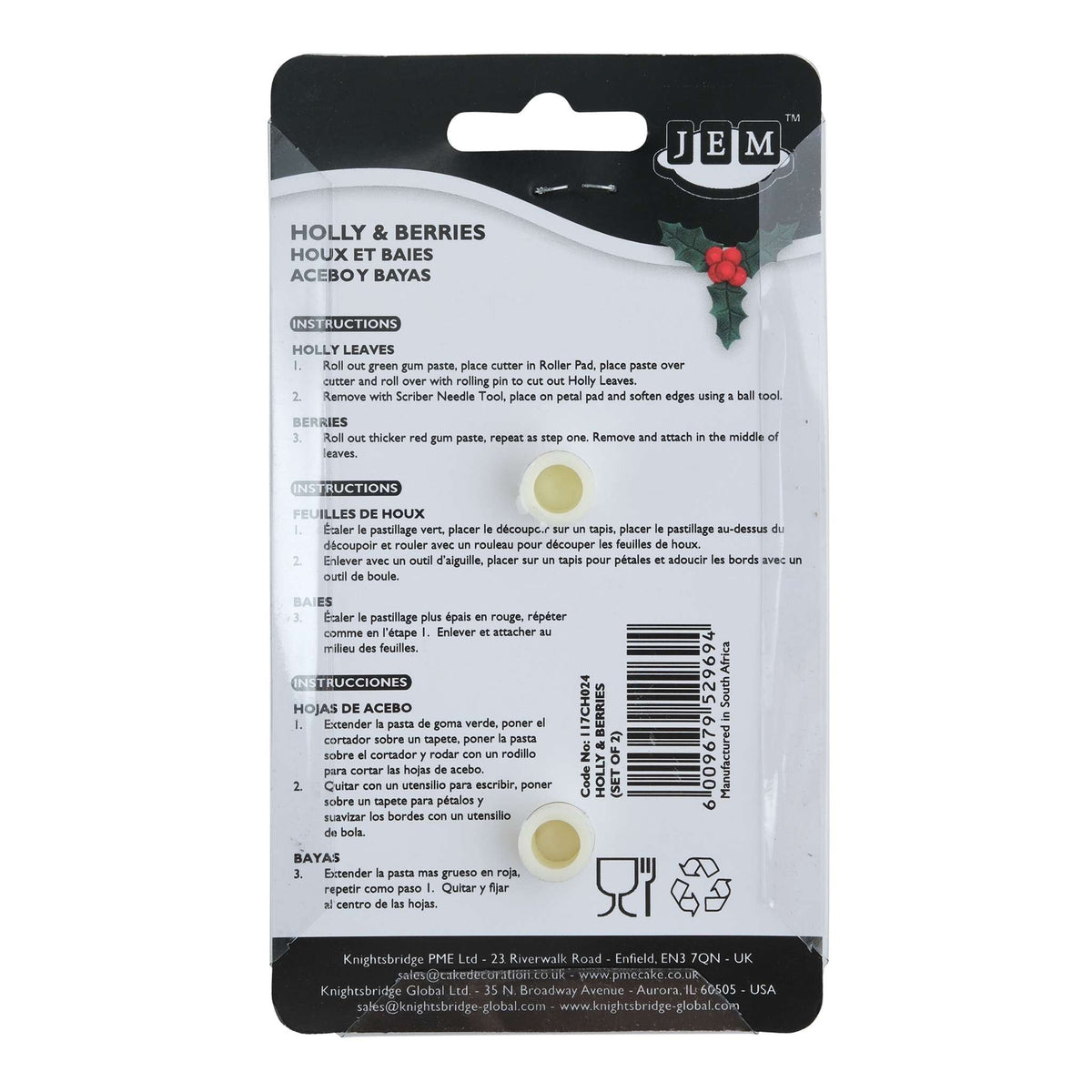 Holly & Berries Set of 2
