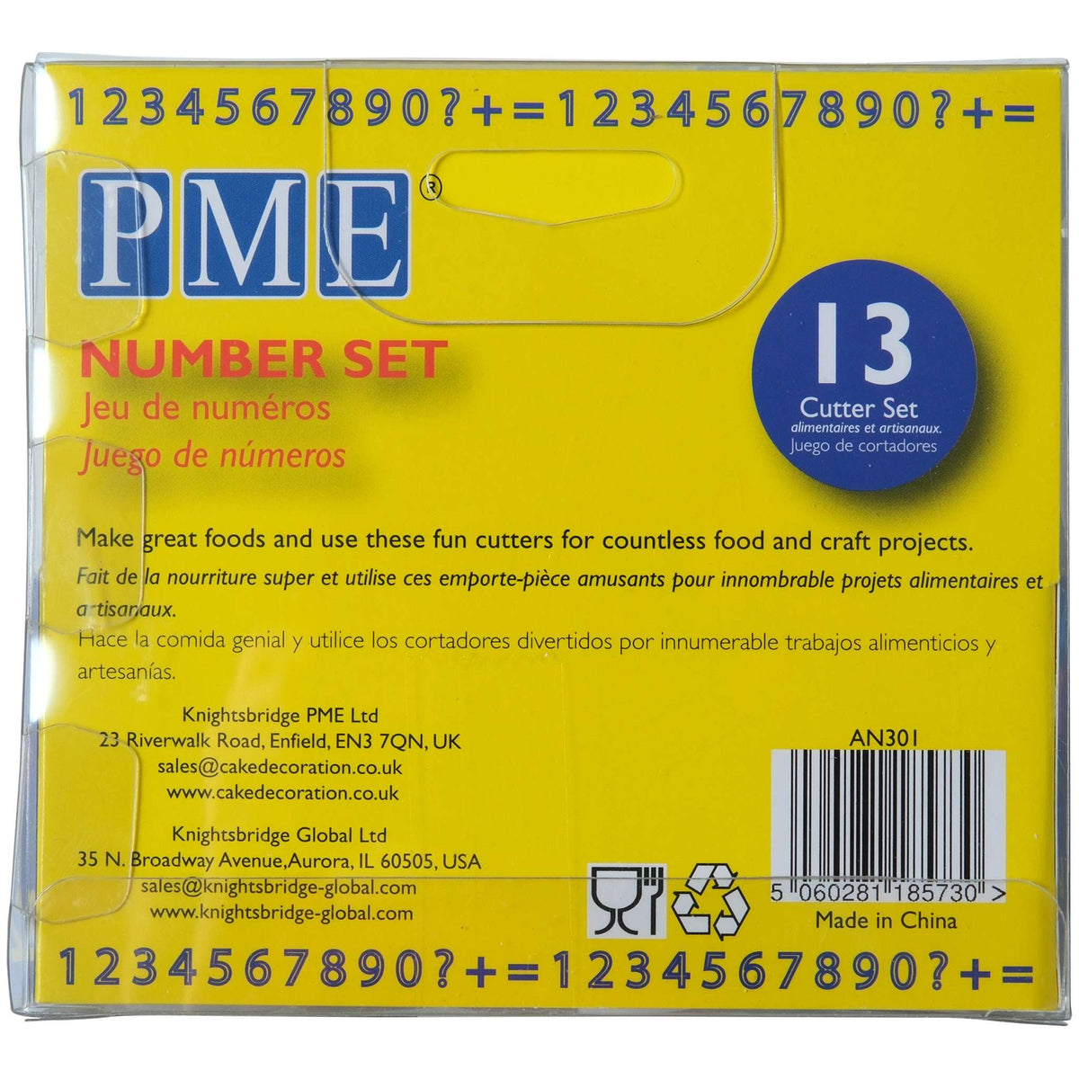 Number Cutter Set Of 13