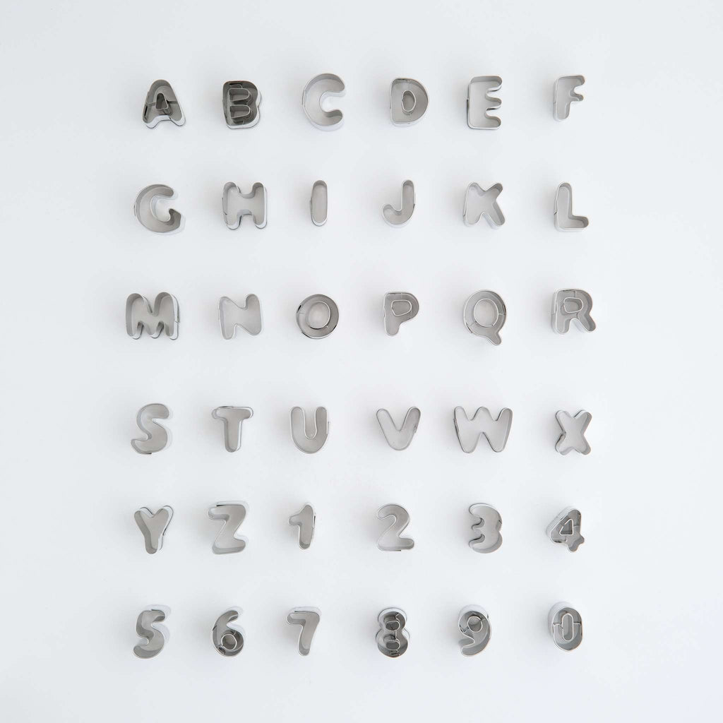 Emporte-pièces alphabet - Ensemble de découpoirs lettres et chiffres en acier inoxydable