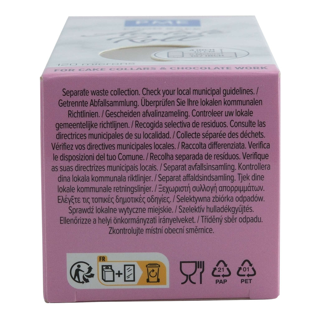 Rouleau d'acétate alimentaire, 5 mètres - 4 pouces / 10cm
