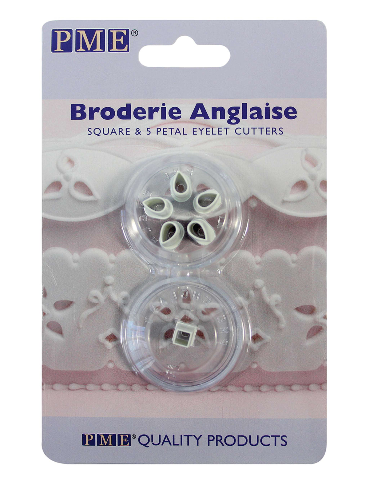 Emporte-pièces Broderie - Ensemble de 2 œillets carrés et à 5 pétales