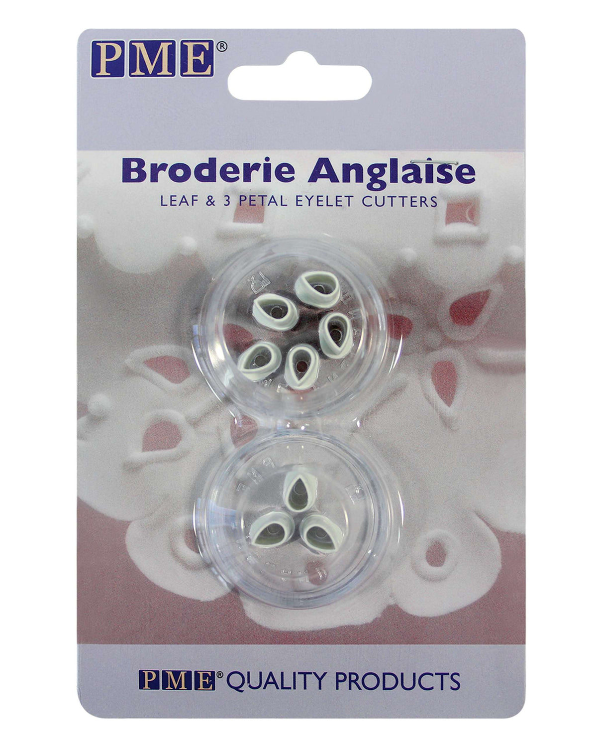 Broderie Anglaise Leaf & 3 Petal Eyelet Fondant Cutters