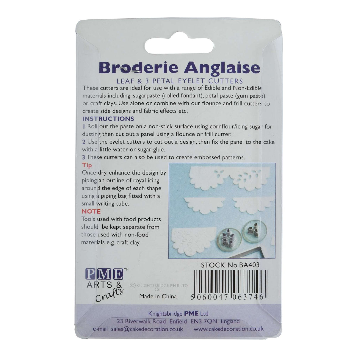 Broderie Anglaise Leaf & 3 Petal Eyelet Fondant Cutters