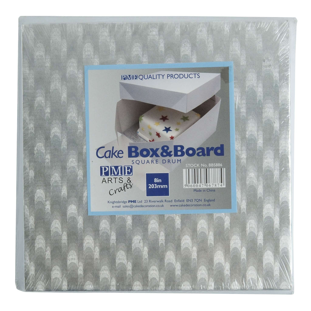 Quadratische Kuchenunterlage & Box (203mm / 8")