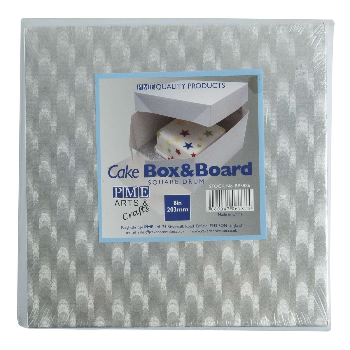 Quadratische Kuchenunterlage & Box (203mm / 8")