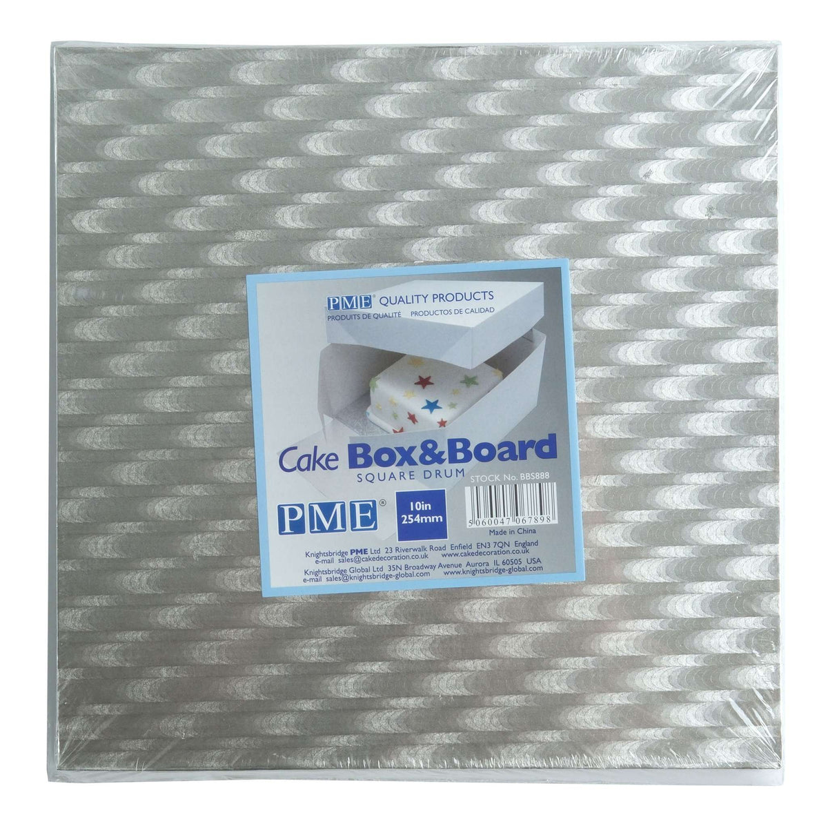 Quadratische Kuchenunterlage & Box (254mm / 10")