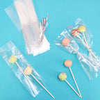Cake Pop Tüten mit Silberschleifen Pk/25 (254 x 76mm / 10 x 3")