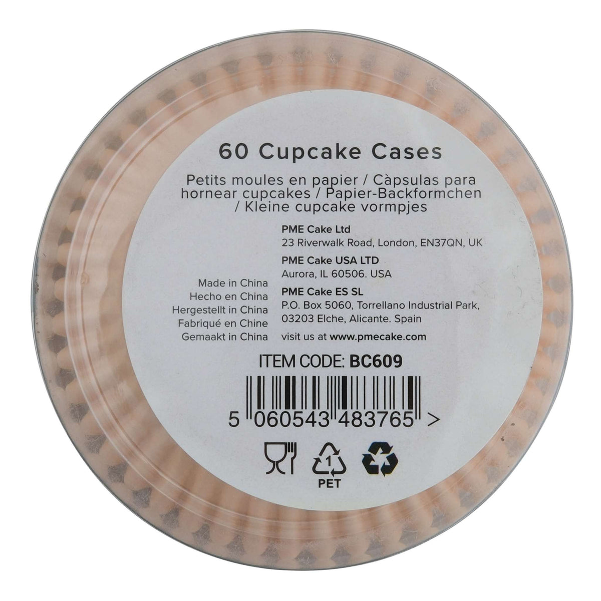 Peach Cupcake Cases Pk/60