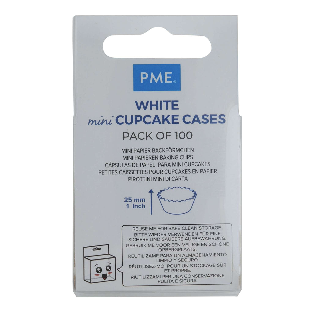Papier-Backförmchen - Mini, Weiß Pk/100