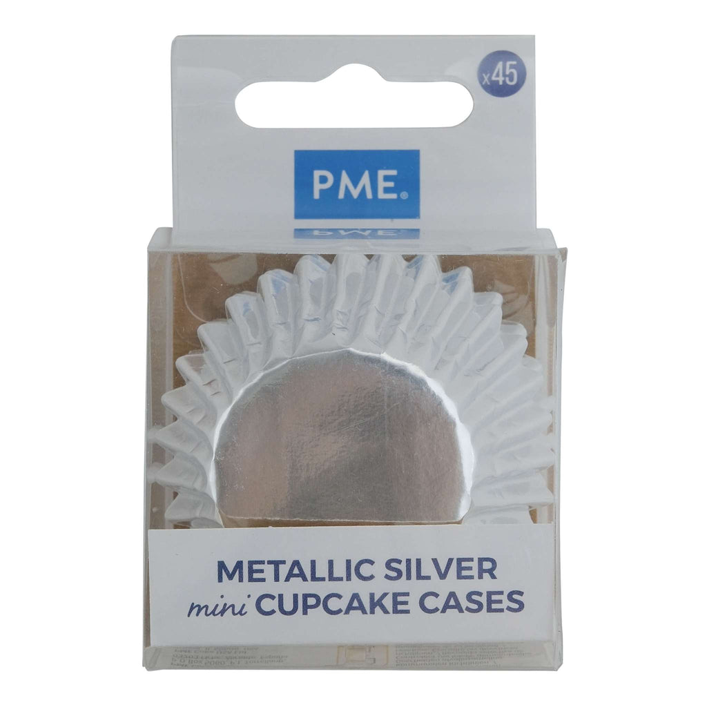 Metallic Baking Cups - Mini, Zilver Pk/45
