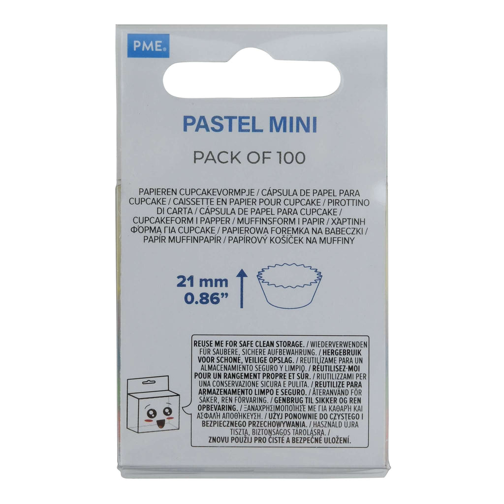 Pastel Mini Cupcake Cases Pk/100