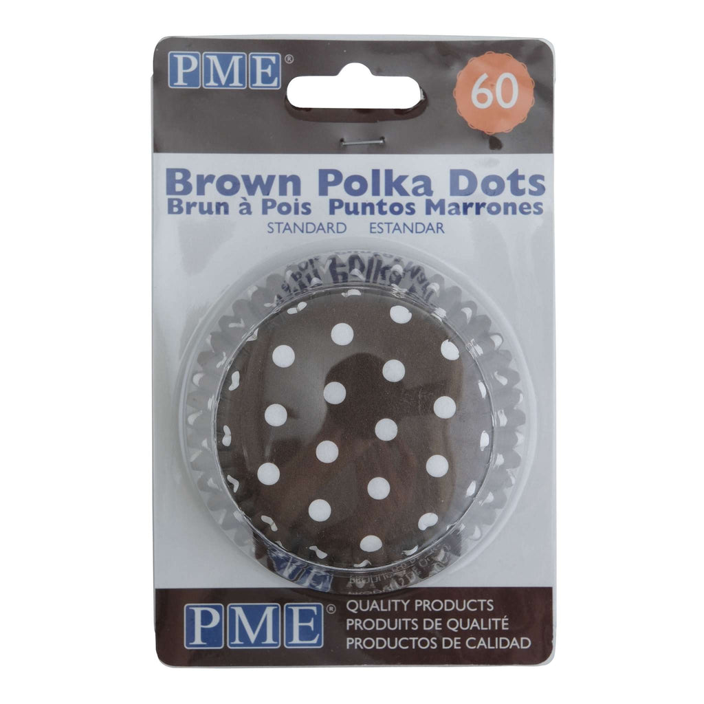Brown Polka Dots Cupcake Cases Pk/60