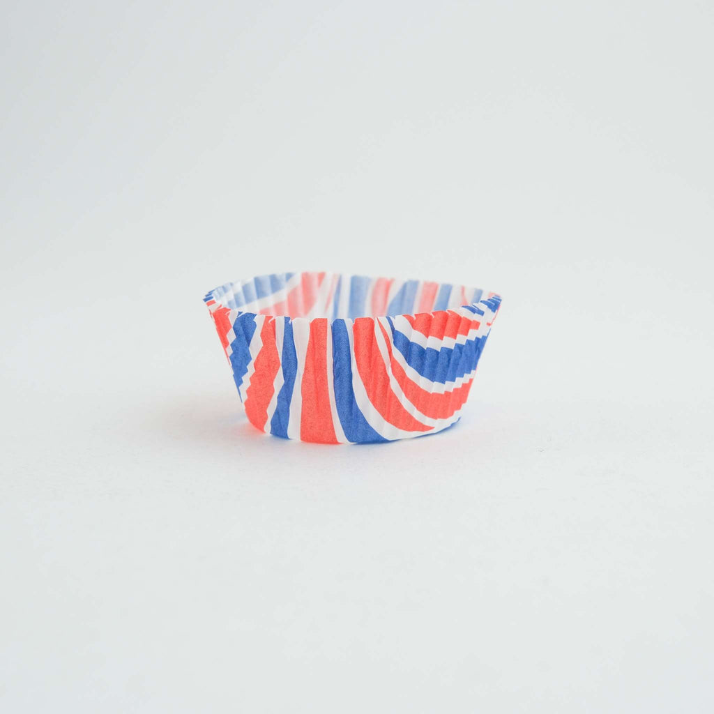 Papier-Backförmchen - Mini, Patriotische Wirbel Pk/100