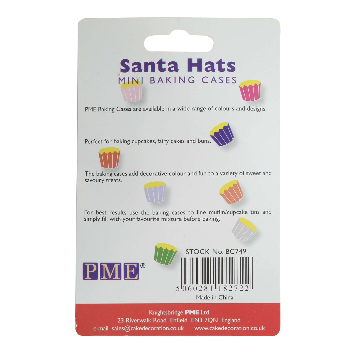 Santa Hats Mini Baking Cases Pk/100