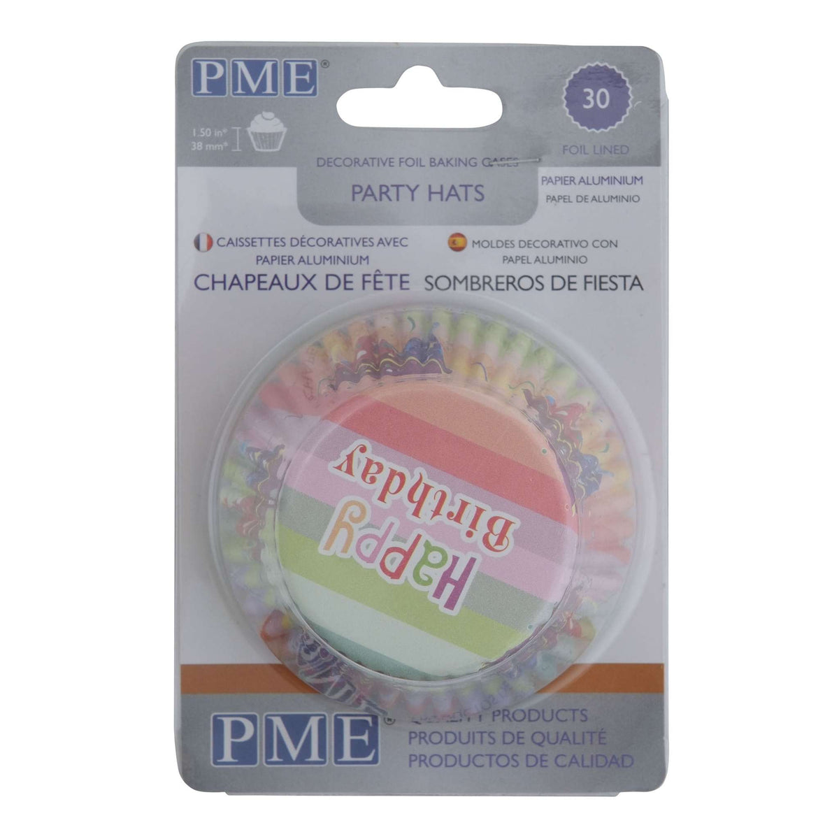 Caissettes de cuisson profondes doublées de papier aluminium - Chapeaux de fête Pk/30