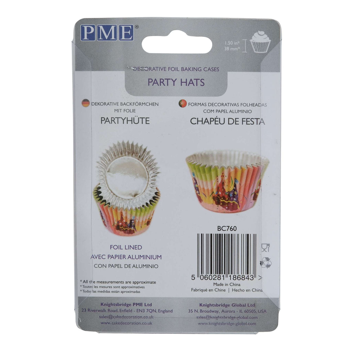 Caissettes de cuisson profondes doublées de papier aluminium - Chapeaux de fête Pk/30