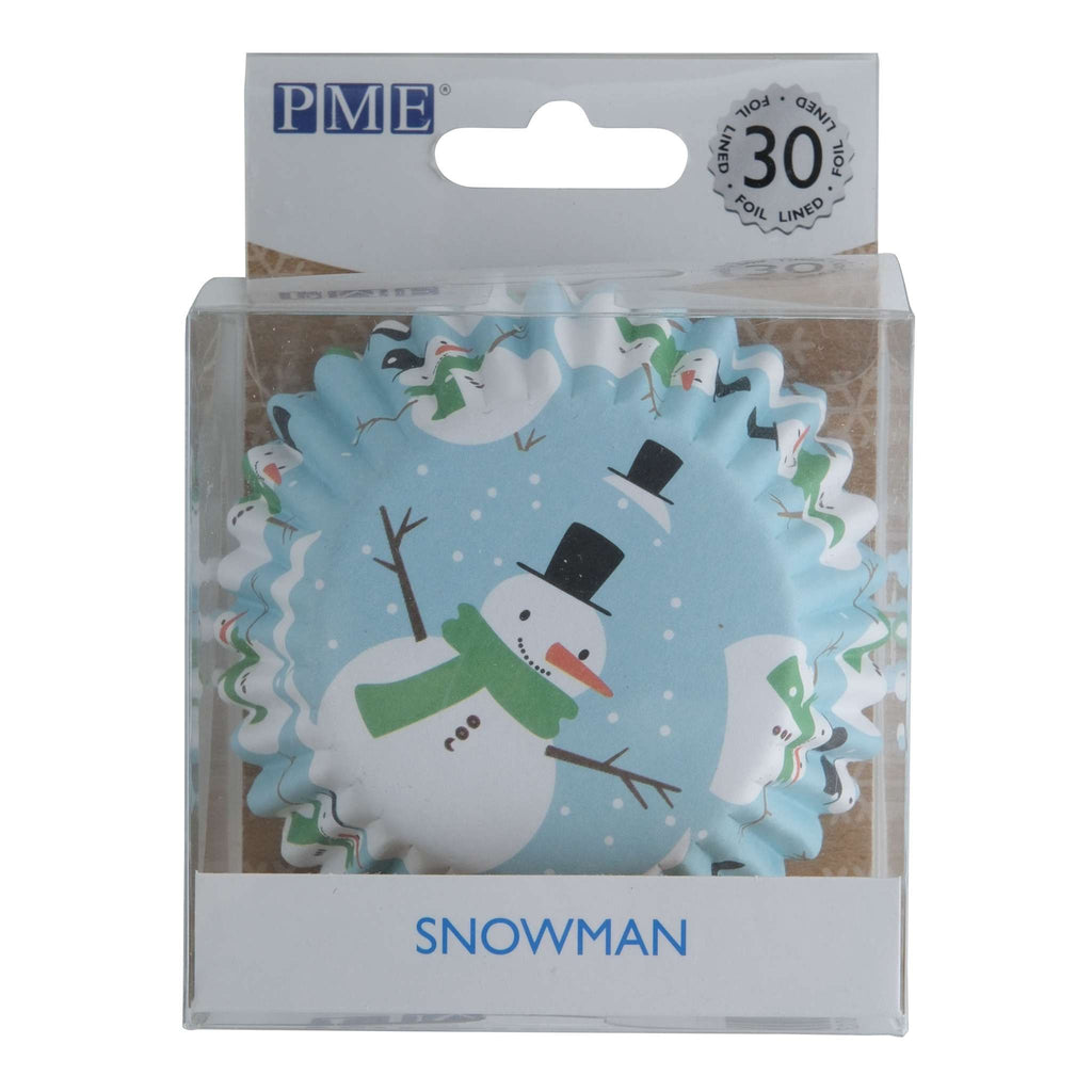 Kerst Cupcake Vormpjes met Folievoering - Sneeuwman (30 stuks)