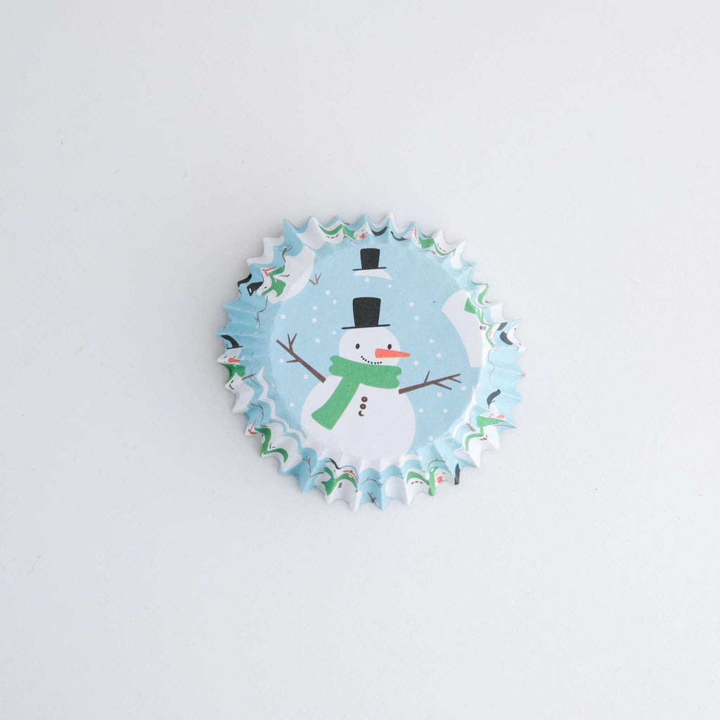 Kerst Cupcake Vormpjes met Folievoering - Sneeuwman (30 stuks)