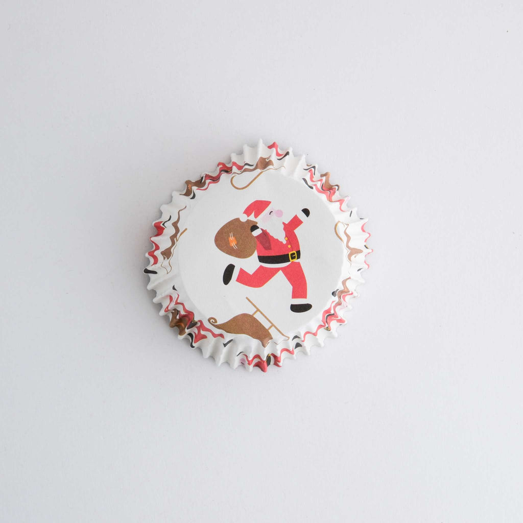 Noël Caissettes à cupcakes en Aluminium - Père Noël et Traîneau (30 pièces)