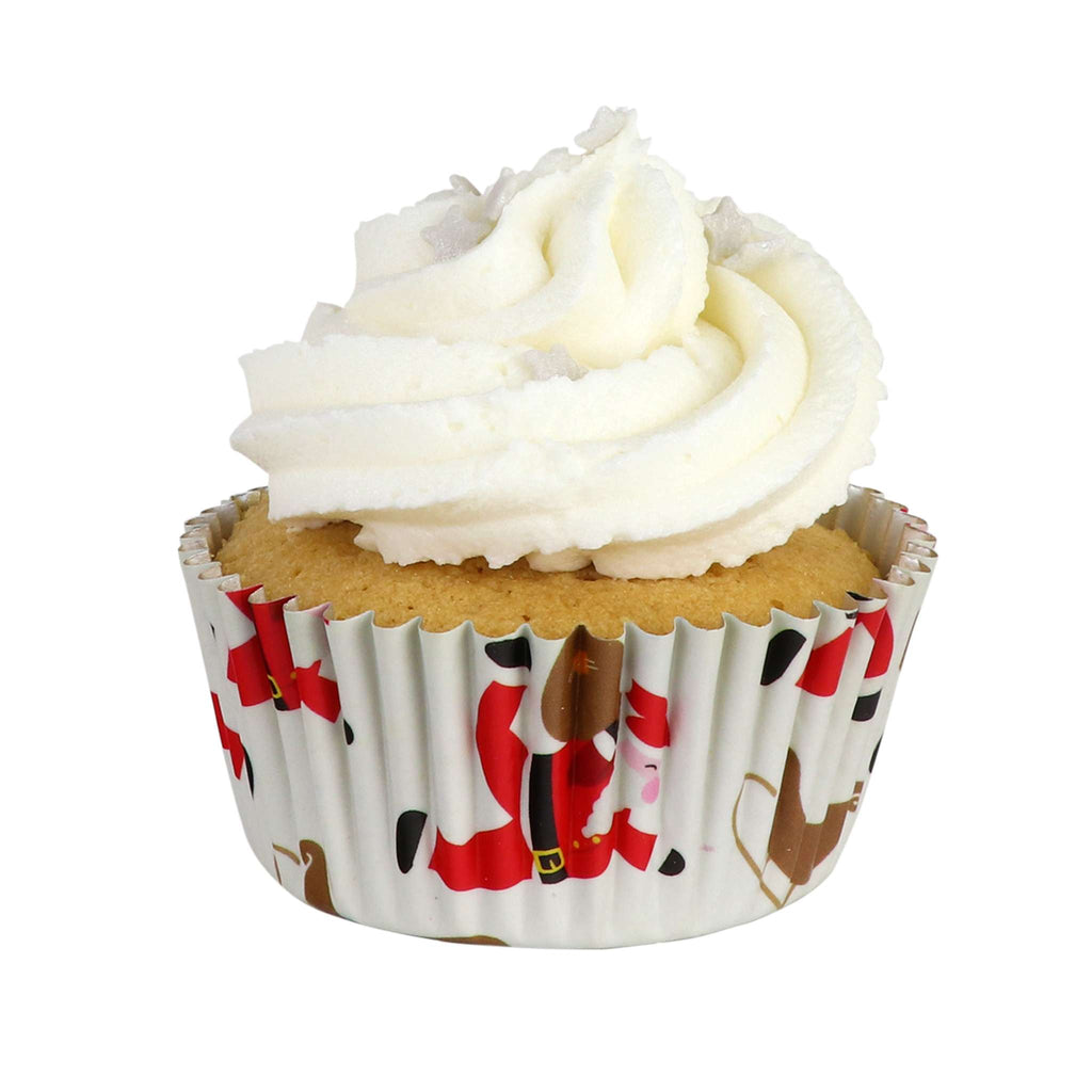 Noël Caissettes à cupcakes en Aluminium - Père Noël et Traîneau (30 pièces)