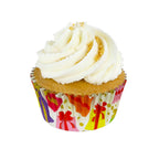 Kerst Cupcake Vormpjes met Folievoering - Ingepakte Cadeaus (30 stuks)
