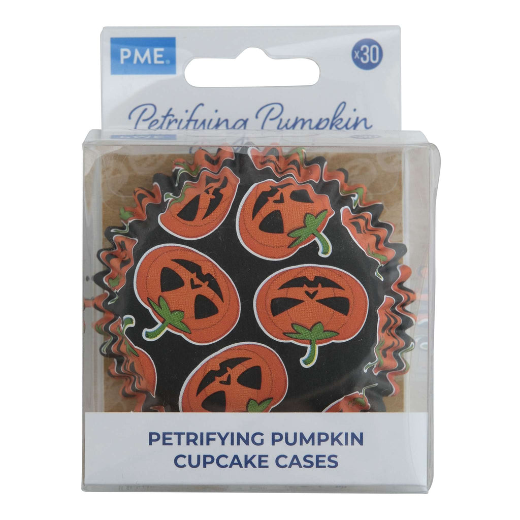 Halloween Cápsulas para Cupcakes forradas de Aluminio - Calabazas Petrificantes (Set de 30)