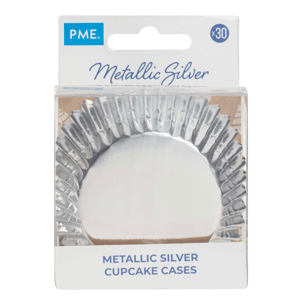 Metallische Backförmchen - Silber 30er Pack