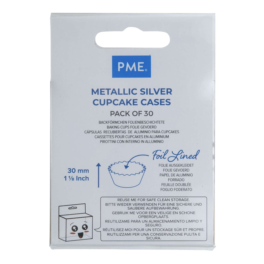 Metallische Backförmchen - Silber 30er Pack
