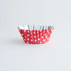 Caissettes à cupcakes doublées de feuille d'aluminium - Pois rouges Pk/30