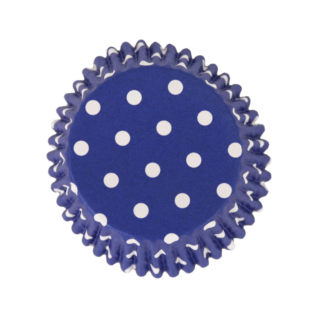 Cupcake-Förmchen folienbeschichtet - Blaue Punkte 30er Pack