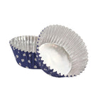 Cupcake-Förmchen folienbeschichtet - Blaue Punkte 30er Pack