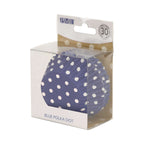 Cupcake-Förmchen folienbeschichtet - Blaue Punkte 30er Pack