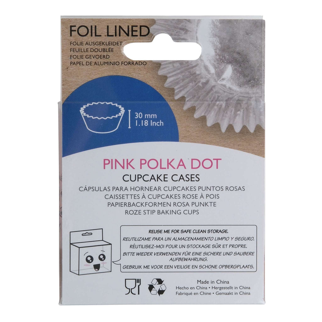 Cápsulas Forradas de Aluminio - Lunares Rosas, Pack de 30